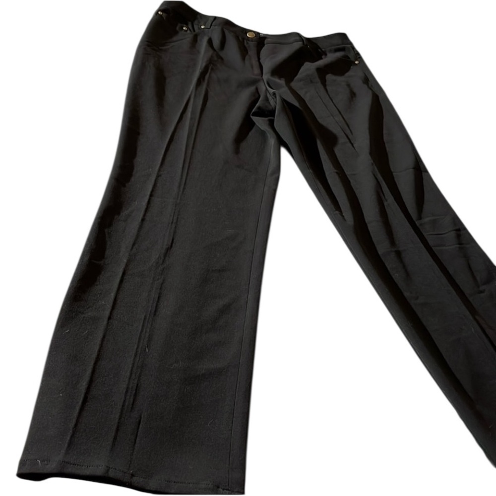 Grace Elements size 12 black high rise wide leg dress pants trouser style NWOT